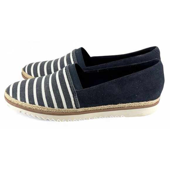 NWT Collection by Clarks Serena Paige Navy Marine Canvis Slip-on Shoes Flats 8M - Picture 5 of 7